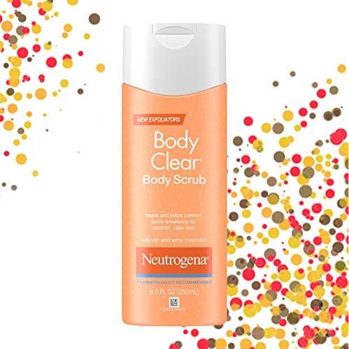 Neutrogena Neutrogena Body Clear Oil Free Acne Body Scrub with Salicylic Acid Acne Treatment Medicine, Exfoliating Salicylic Acid Body Wash to Treat Acne on Back, Chest, and Shoulders, 8.5 fl. oz