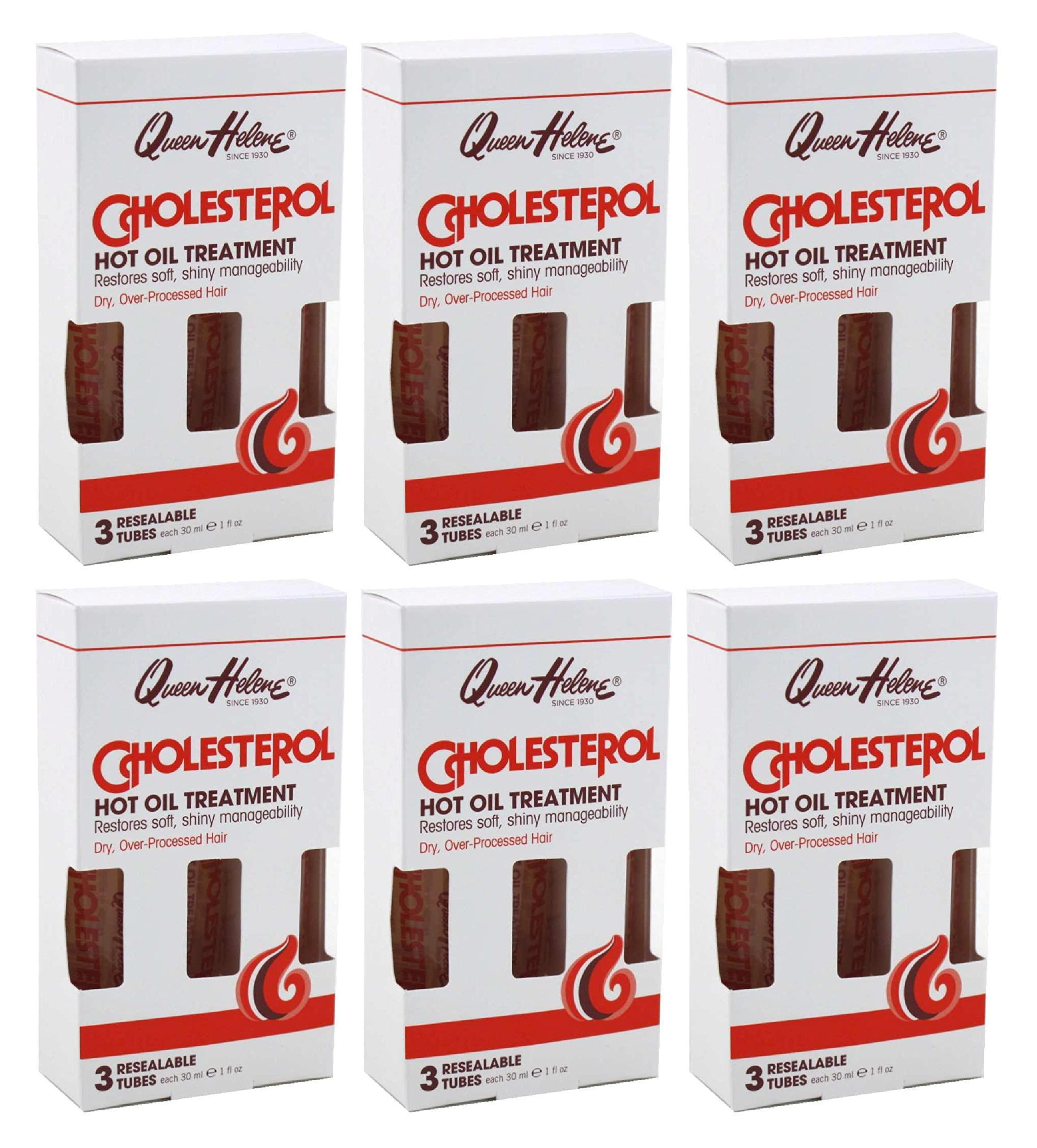 Para Laboratories Queen Helene Cholesterol Hot Oil Treatment 3 Ct 1 Ounce Tubes (Pack of 6)