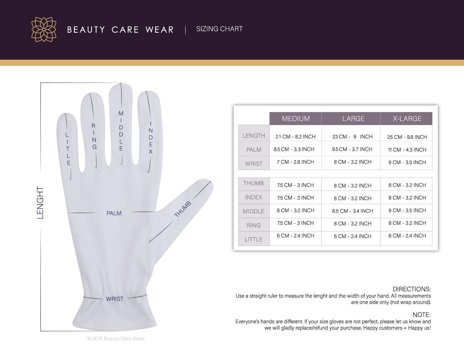 Beauty Care Wear White Gloves Medium (10 pair) - Cotton Gloves for Eczema, Cotton Gloves for Dry Hands, White Cotton Gloves for Women, Spa Glove, Lotion Glove, Sleeping Glove