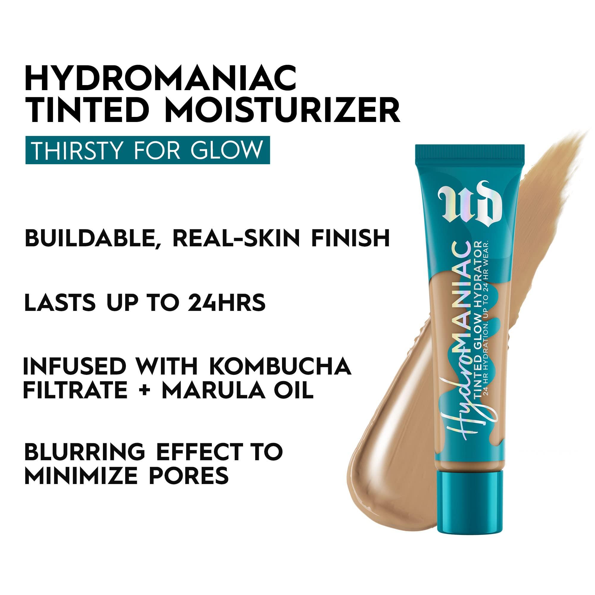 URBAN DECAY Urban Decay Hydromaniac Dewy Foundation (41 Light Medium Neutral), Hydrating Tinted Moisturizer for Dry Skin, Buildable Medium Coverage, Non-comedogenic, Vegan, Cruelty-free - 1.1 fl oz