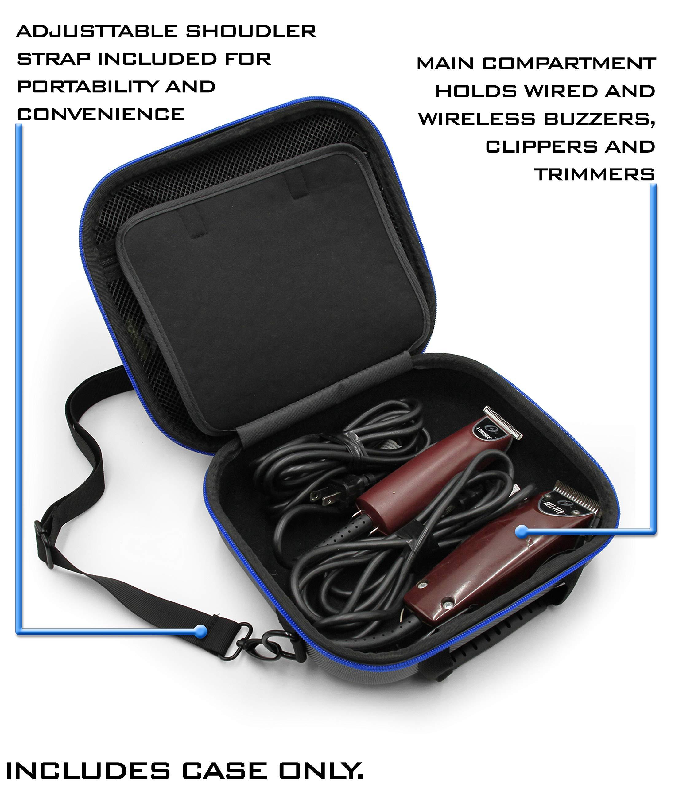 CASEMATIX CASEMATIX Hair Clipper Barber Case Holds Clippers, Hair Buzzers, Trimmers, T Finisher Liner - Travel Case for Clippers, Stylist and Hair Cutting Supplies with Adjustable Strap