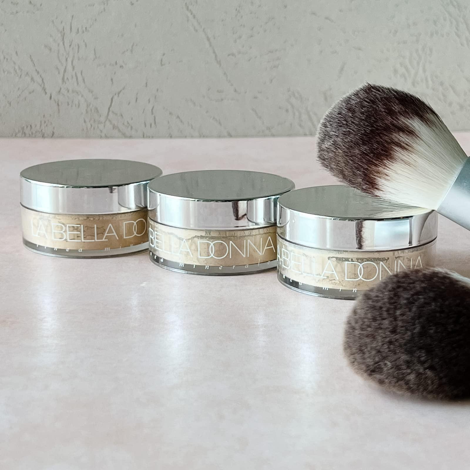 La Bella Donna La Bella Donna Loose Mineral Foundation, Non-Chemical SPF50, Only 4 Ingredients, Reef-Safe, Non-Nano, Natural Mineral Makeup with Sun Protection | 10g | Light Amber