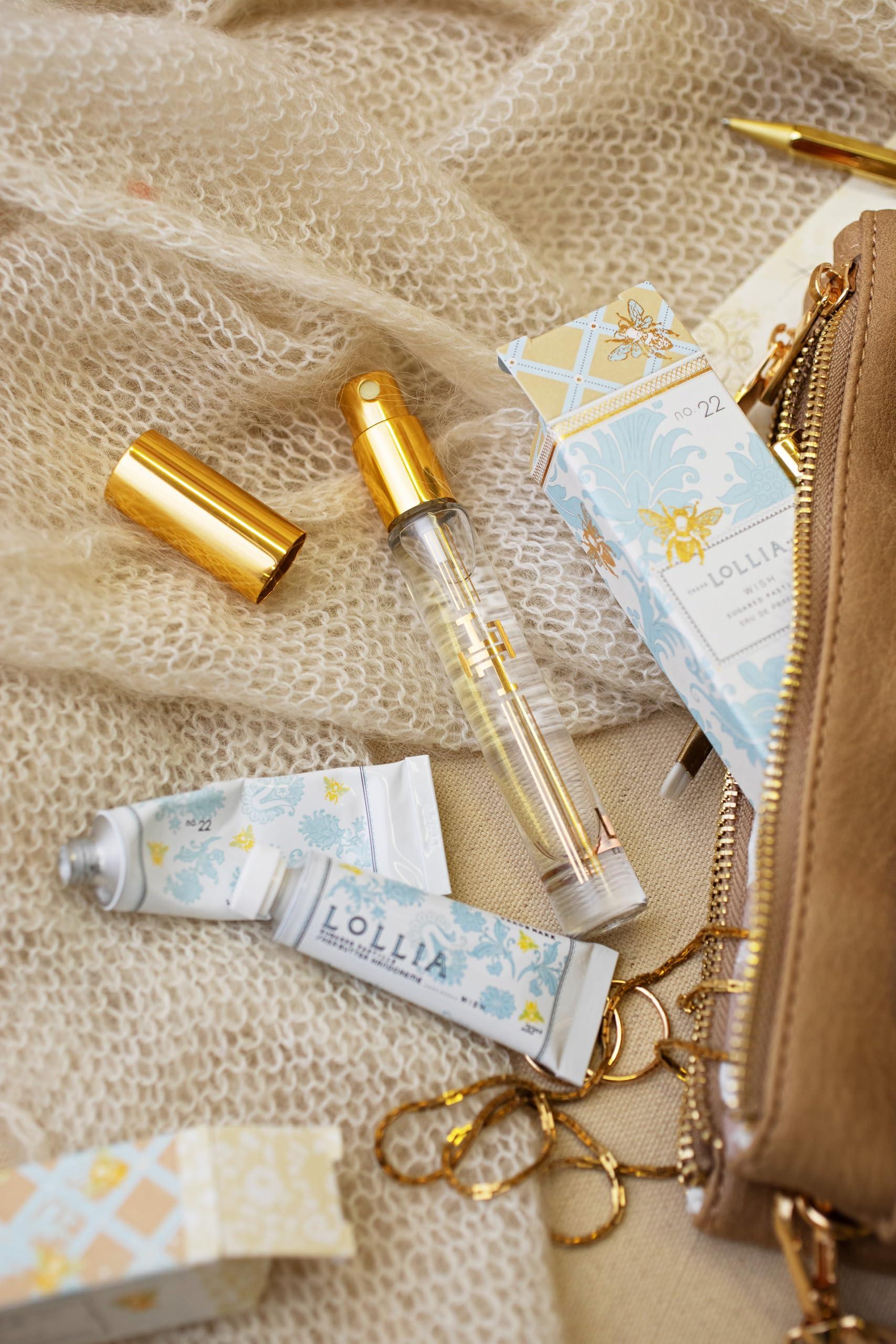 LOLLIA LOLLIA Wish No. 22 Handcreme Bundle, .33 oz. & 4 oz. Sugared Pastille Scented Hand Cream for Women, Moisturizing Hand Lotion for Dry Hands, Shea Butter & Cocoa Butter, Quick Absorbing Lotion