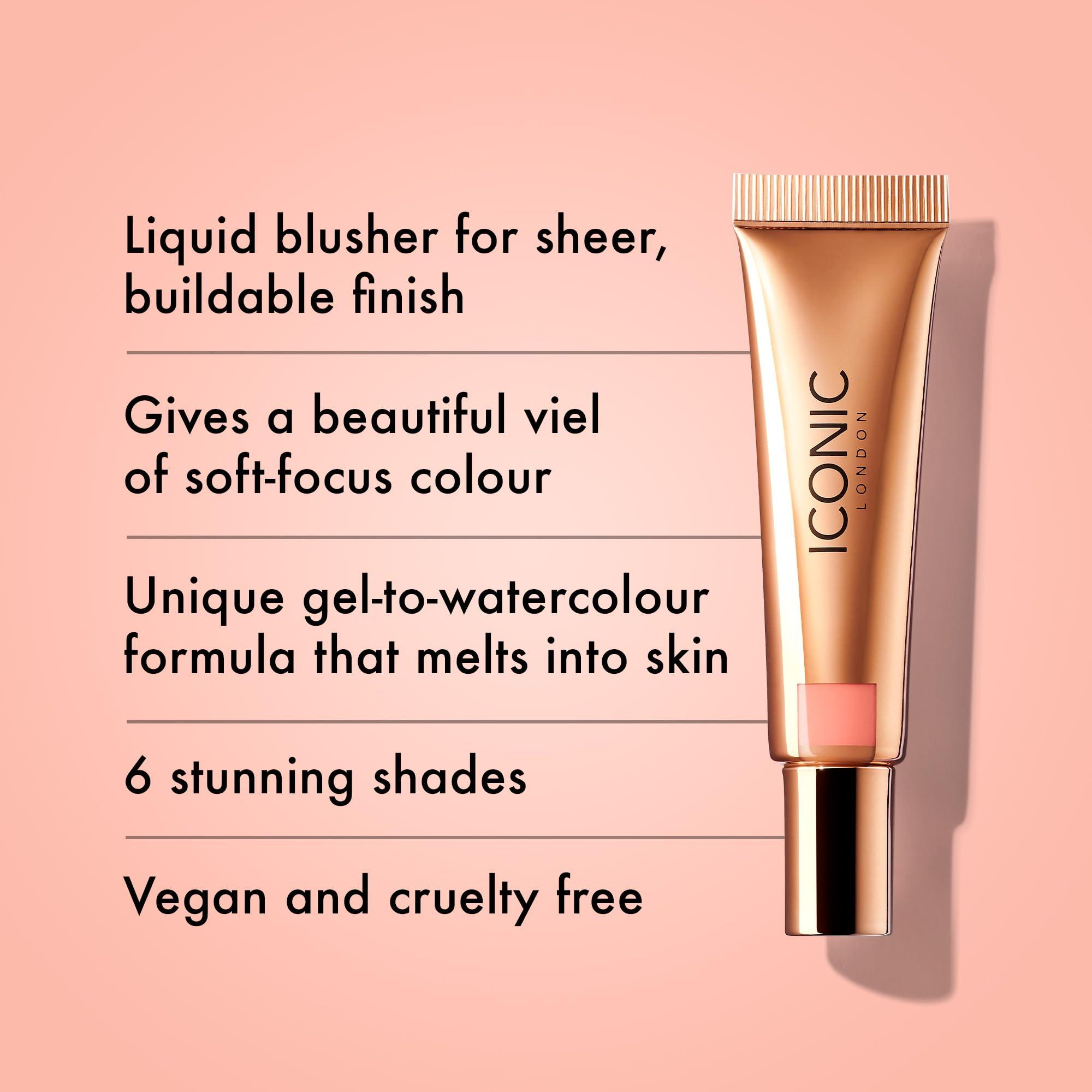 ICONIC LONDON ICONIC LONDON Sheer Blush | Lightweight Liquid Cream Blush, Cruelty Free, Vegan Makeup, Cheeky Coral (Coral) 0.42 Fl oz