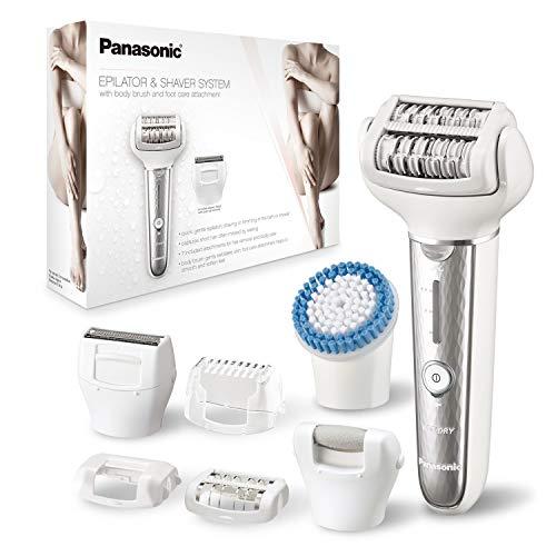 Panasonic Panasonic Cordless Shaver & Epilator for Women With 7 Attachments, Gentle Wet/Dry Hair Removal, Foot Scrubber & Body Cleansing Brush, ES-EL9A-S