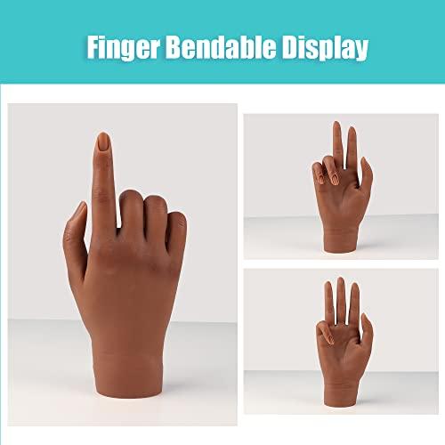 KnowU Silicone Practice Hand for Acrylic Nails,Fake Hands to Practice Fake Nails Mannequin Hand for Nails Practice and Nail Art