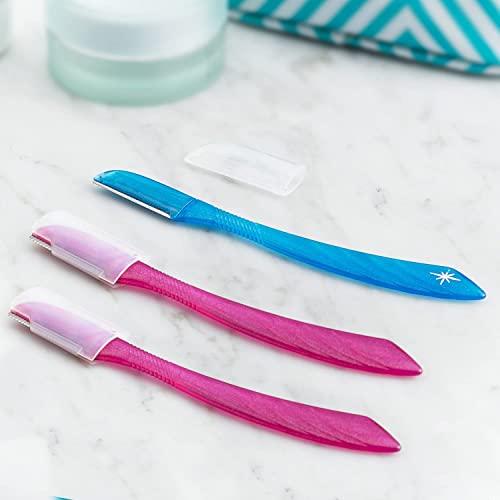 Nylea Nylea 3-Pack Eyebrow Razor Trimmer for Women Face [Extra Precision] Peach Fuzz Remover | Disposable Dermaplane Facial Hair Shaper | Dermaplaning Shaving Removal Tool - Facial Shave Shaver Blades