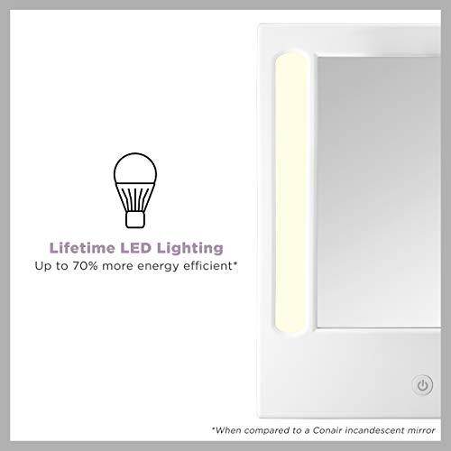 Conair Conair Lighted Makeup Mirror, LED Vanity Mirror, 1X/5X Magnifying Mirror, Corded in Glossy White