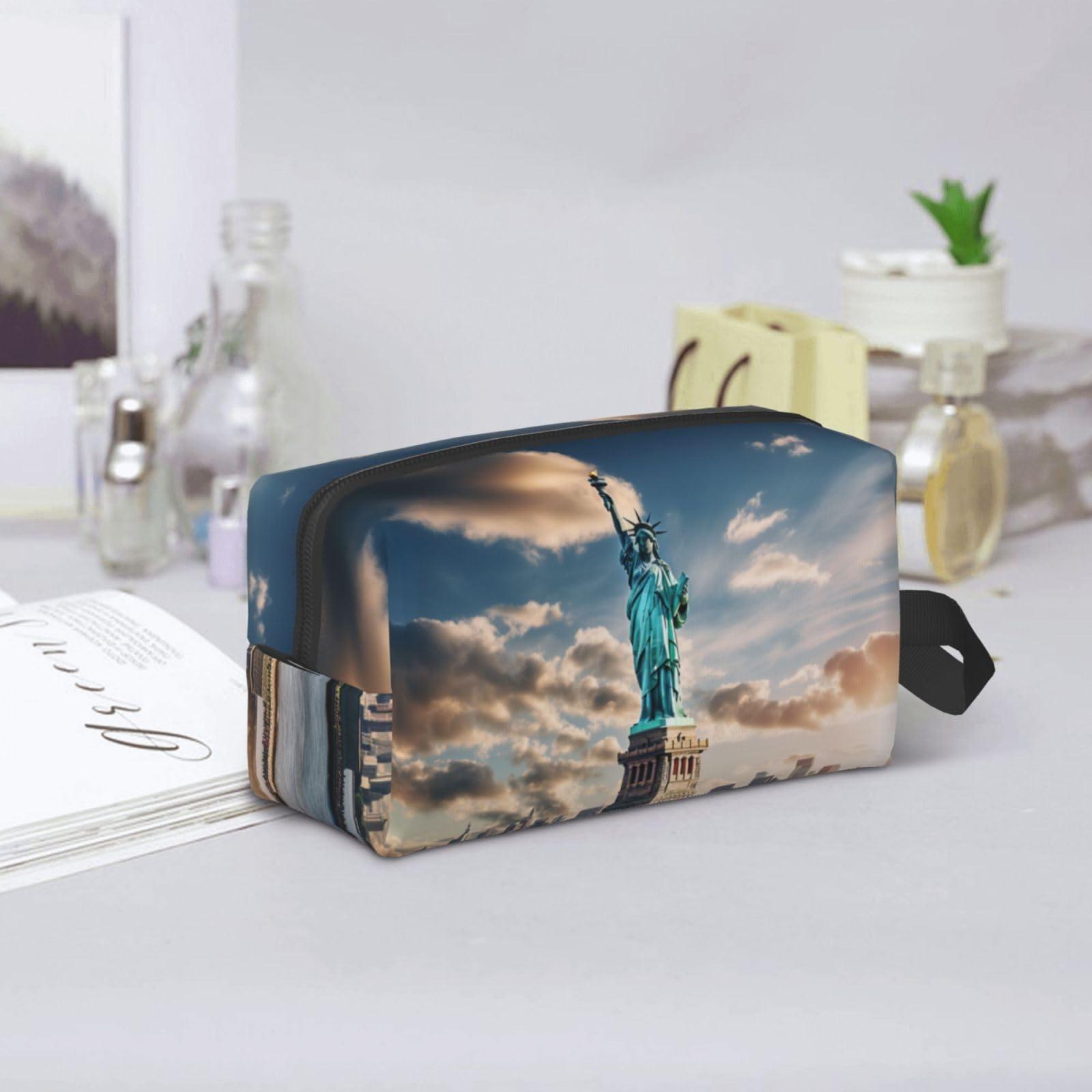 Ogniwo Statue Of Liberty In Nyc Toiletry Bag, Makeup Cosmetic Bag, Travel Bag For Toiletries, Storage Bag With Zipper