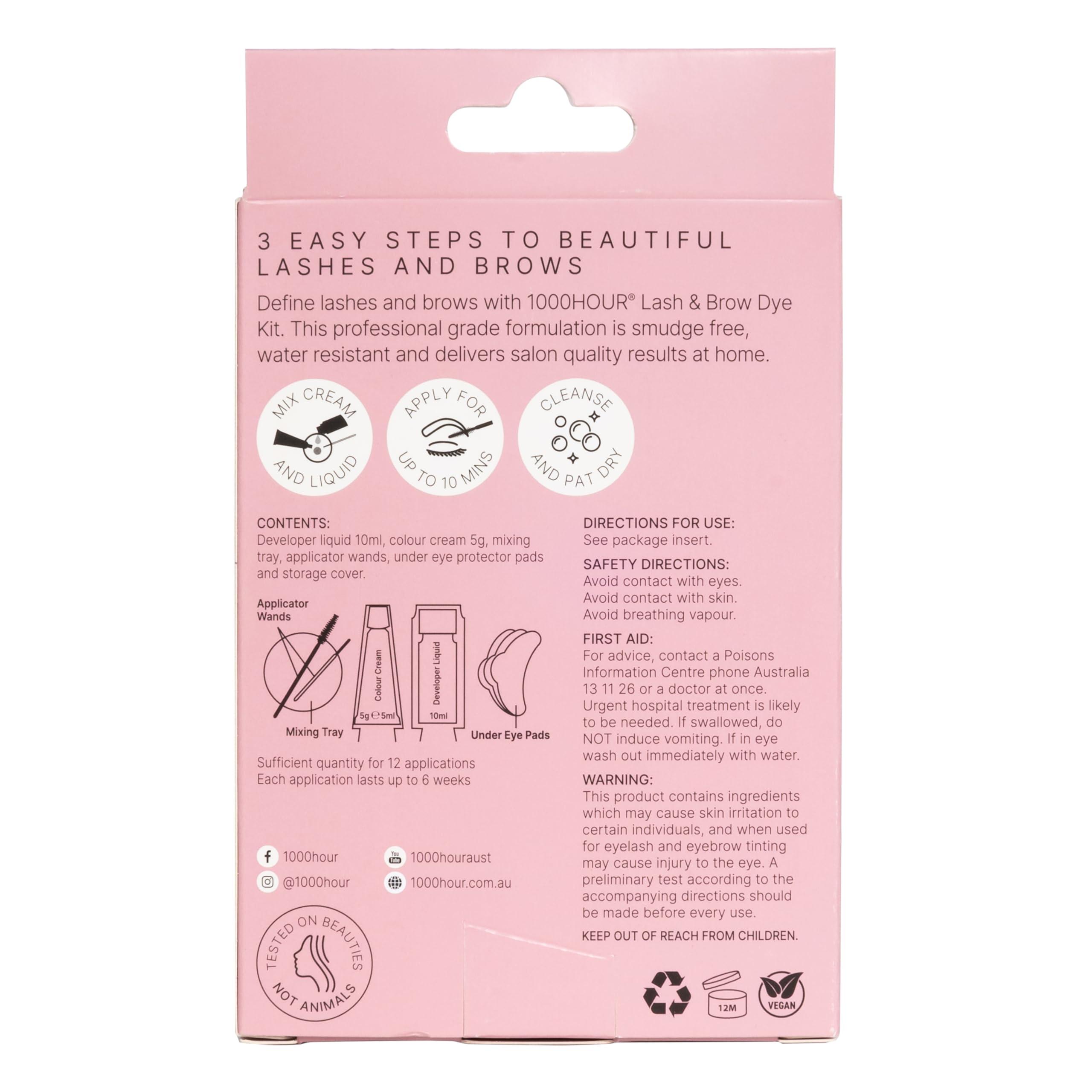 MaxRelief 1000 Hour Professional Formula Lash and Brow Kit - Defined Brows with a Long-Lasting Formula with Eyebrow Mascara - Brow Gel for Stunning Brows that Last Up To 6 Weeks with 12 Applications - (Black)