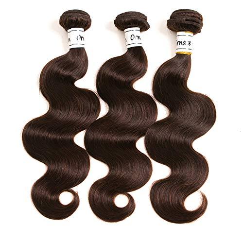 Ornate Hair Dark Brown Bundles Human Hair 3 Bundles Brazilian Body Wave Hair Extension Virgin Hair 100% Human Hair Double Weft Weave Bundles Dark Brown Color #2(14 16 18 Inch)……