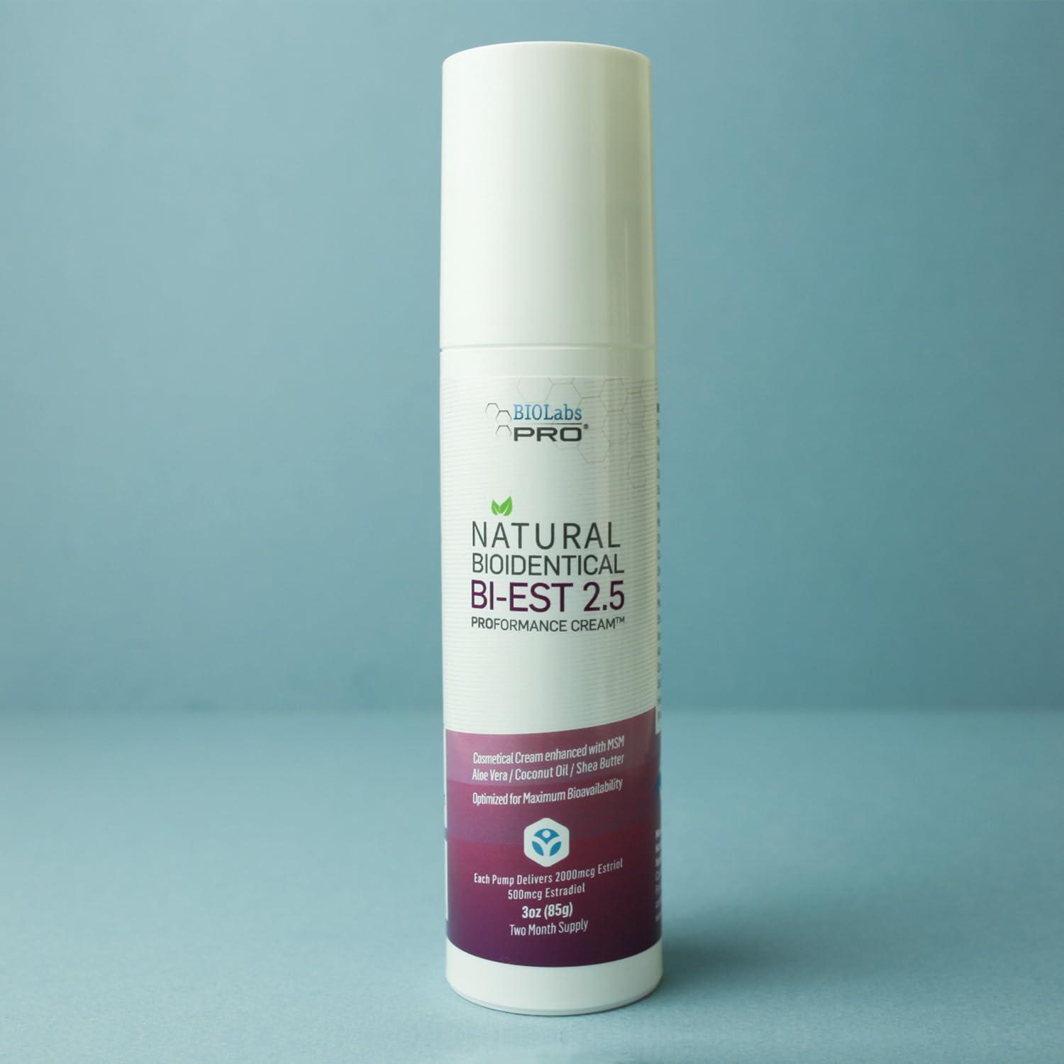 UltraSpa Skincare UltraSpa Skincare BioLabs PRO Natural Bioidentical Estro 2.5 Cream, Combo for Women Two Month Supply (Unscented-3oz)