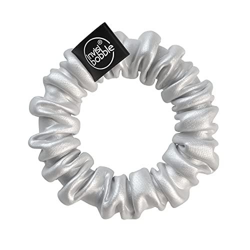invisibobble Invisibobble Pink and silver satin hair scrunchies x2 Sprunchie Slim - Scrunchie hair elastic with a spiral elastic inside satin,IB-SPSL-HP10002