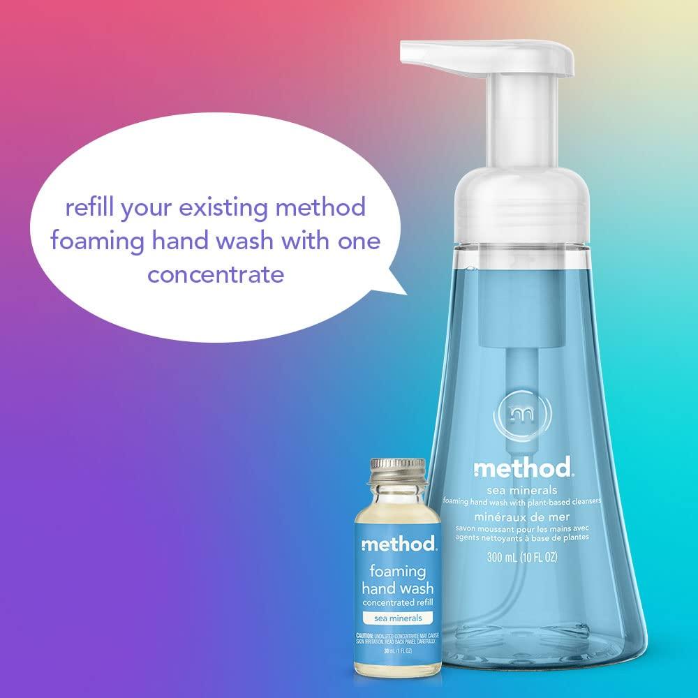 Method Method Foaming Hand Wash Concentrates Refills, Sweet Water, 4 Recyclable 1 fl oz Refills