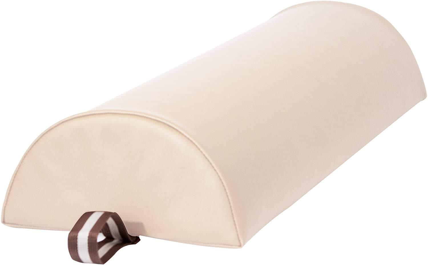 Master Massage Master Massage Tables 9 inches Large Half Round Bolster Pillow, Half Moon Bolster Pillow for Massage Table, Semi-Round Massage Pillow Cushion with 100% PU Leather, Durable Soft 9"x 26" - (Cream)
