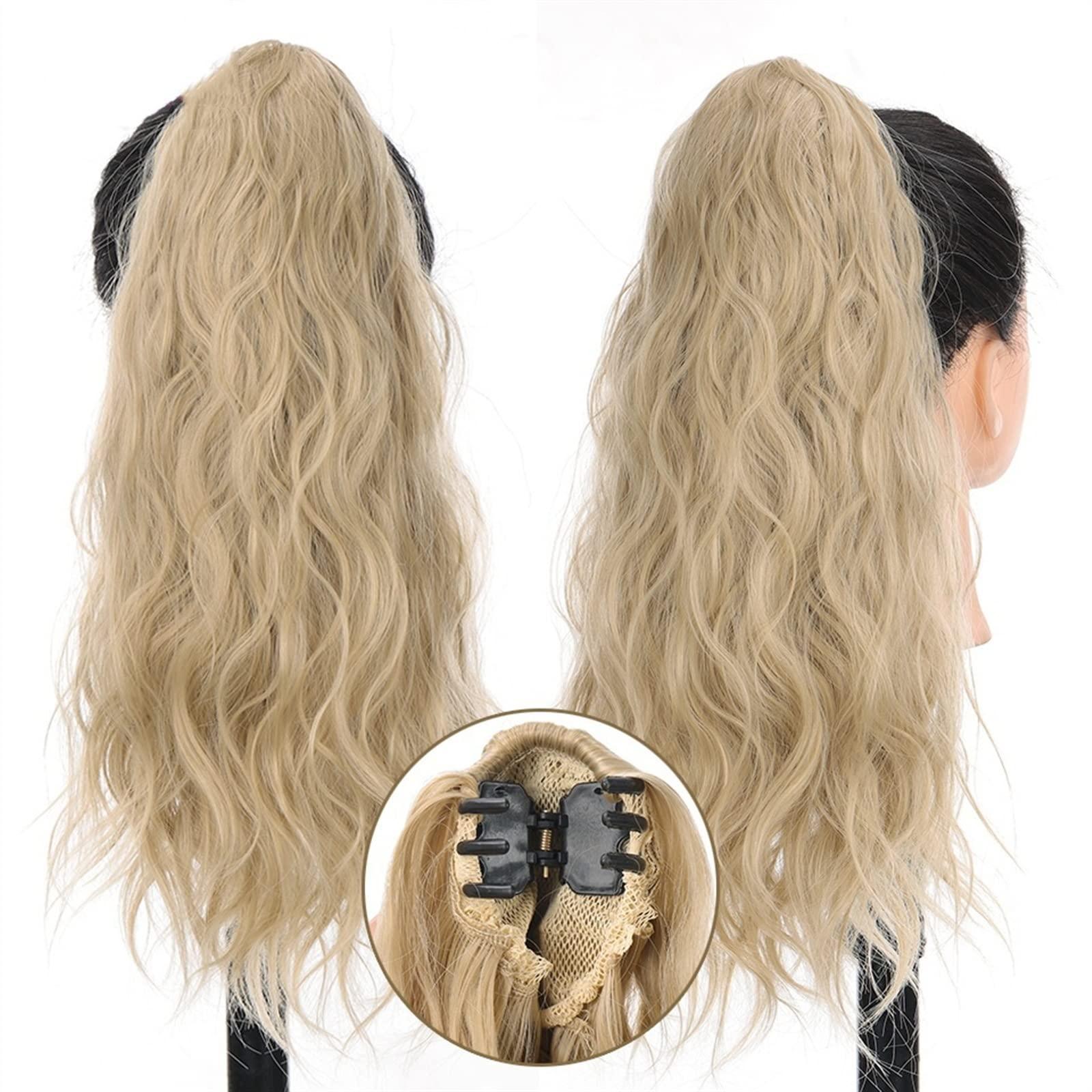 NASTYA NASTYA Messy Bun Hair Piece for Women Synthetic Long Curly Ponytail Bun Ladies Wig 20 Inch Curly Claw Clip Fluffy Ponytail Extended Heat Resistant Fiber Wig Hair Extensions Hair Scrunchies(01)