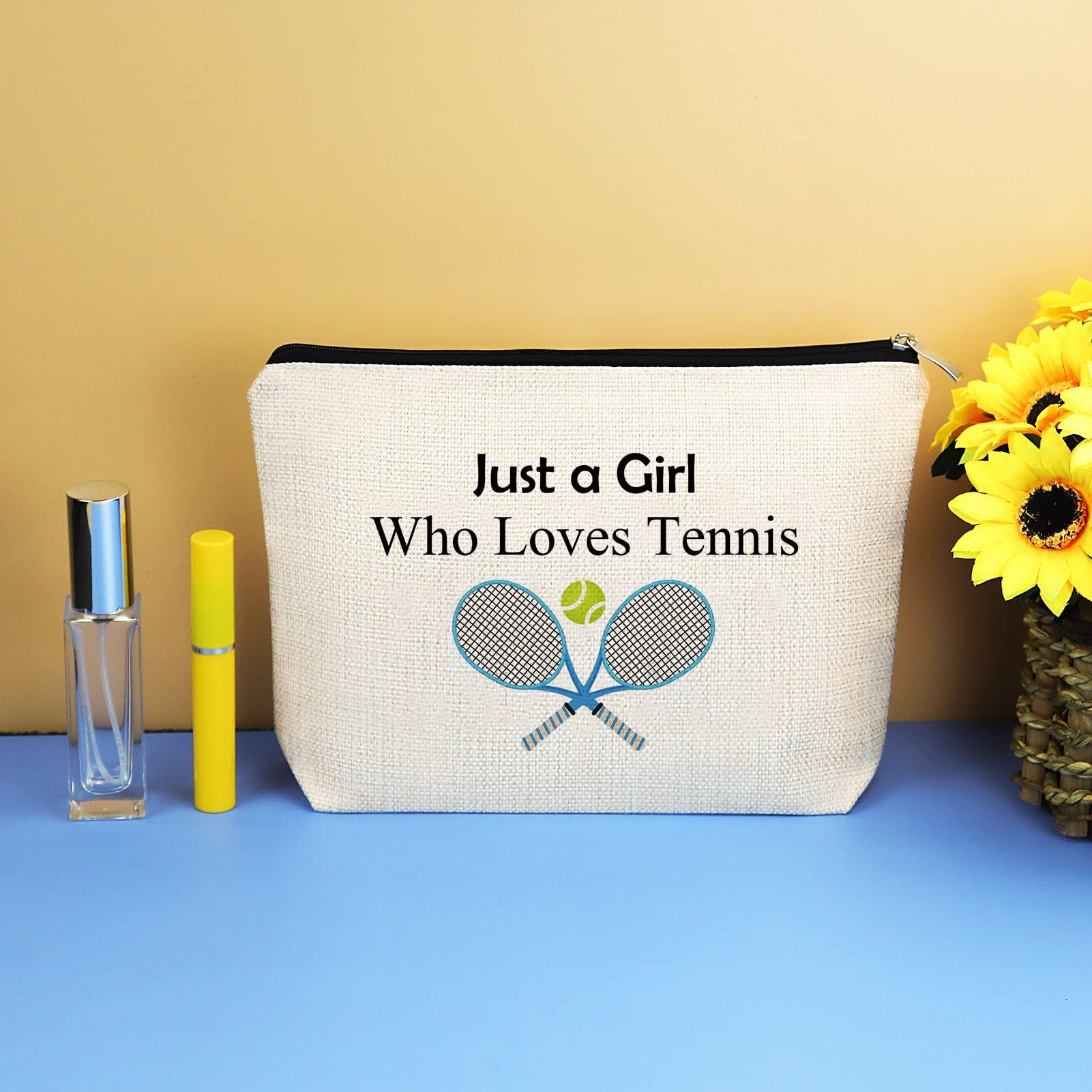 Mikela Tennis Gifts Makeup Bag for Women Tennis Lovers Gift Tennis Inspirational Gift Tennis Team Gift Idea Tennis Player Gifts Cosmetic Bag Birthday Graduation Gift for Tennis Lovers Friends Sister