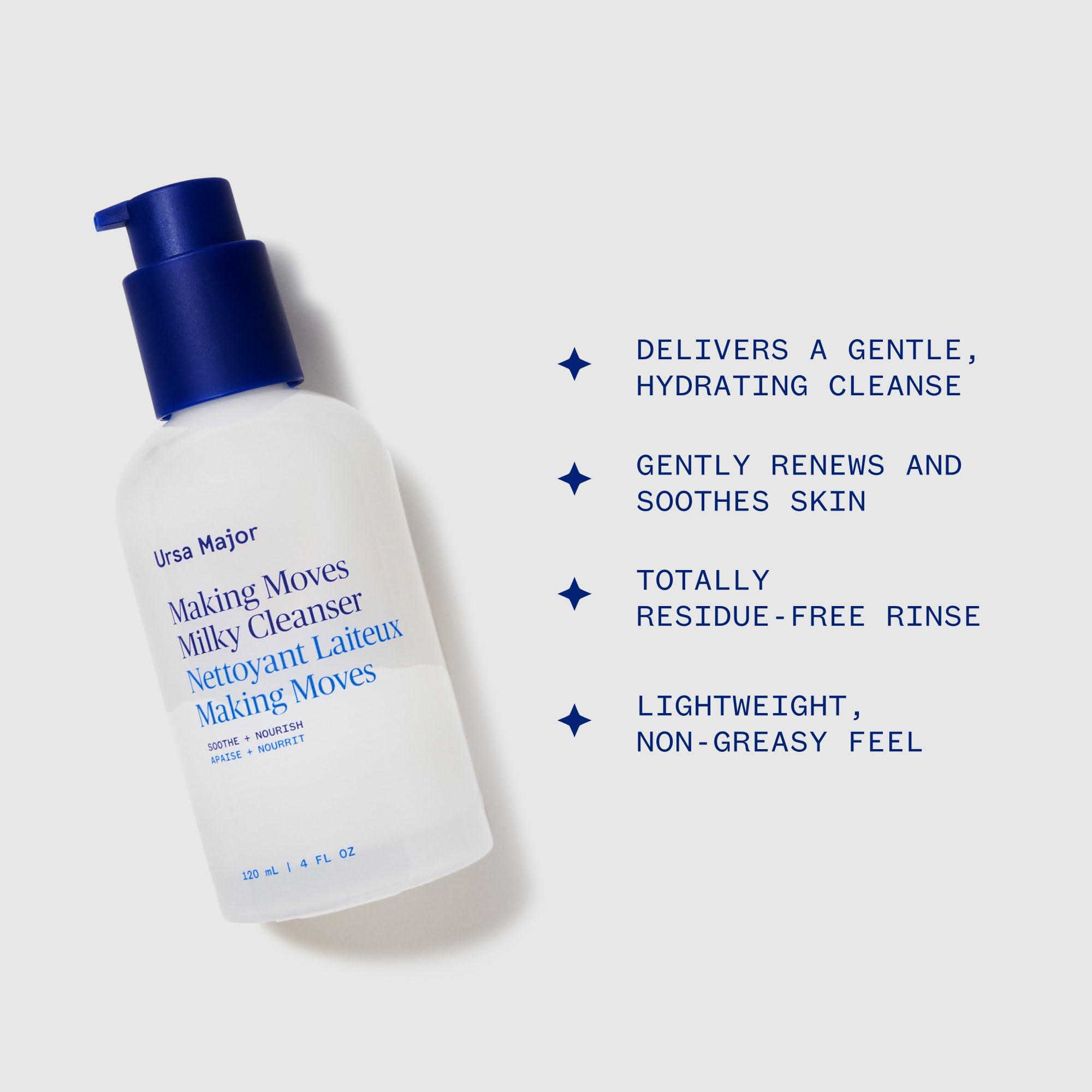 Ursa Major Ursa Major Making Moves Milky Cleanser | Natural, Vegan & Cruelty Free | Daily Non-Foaming cleanser for Normal to Dry & Sensitive Skin | For Men & Women | 3.7 ounces
