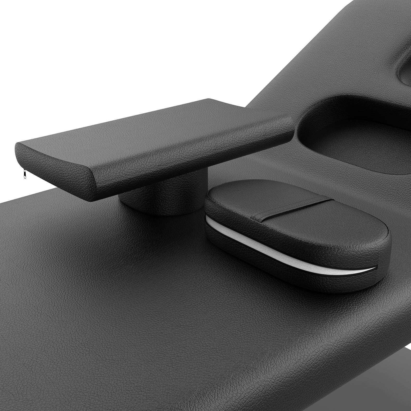 pouseayar pouseayar Heavy Duty Professional Stationary Massage Bed Wide Stationary Massage Table with Backrest for Treatment Table Physical Therapy Table Facial Bed, Metal Frame PU Leather