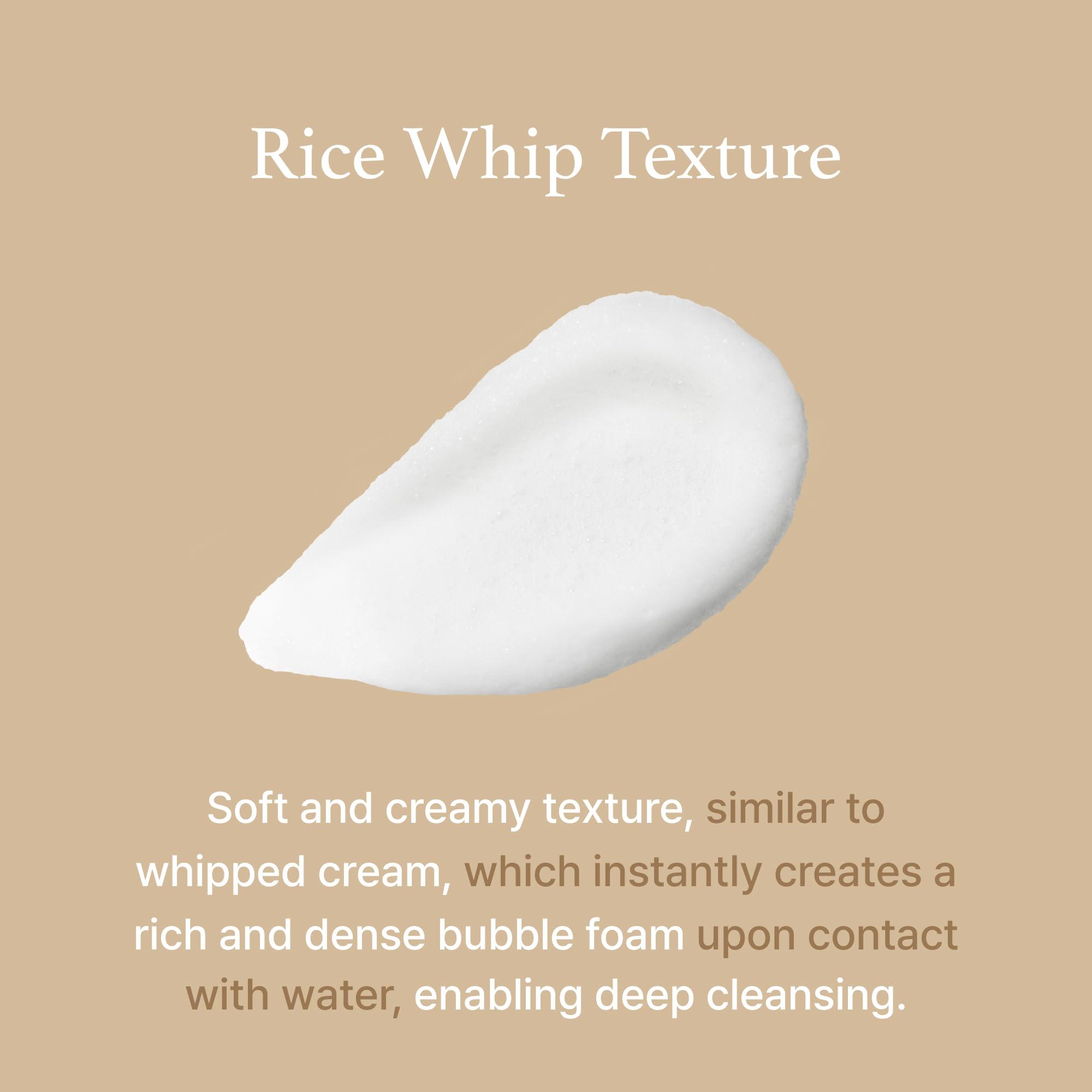 I'm from I'm from Rice Whip Facial Cleanser, low-pH Korean Rice Water Face Wash for sensitive, dry skin, Gentle Face Wash for Hydrating & Moisturizing, Creamy Lather, Makeup Remover (5.07 Fl Oz)