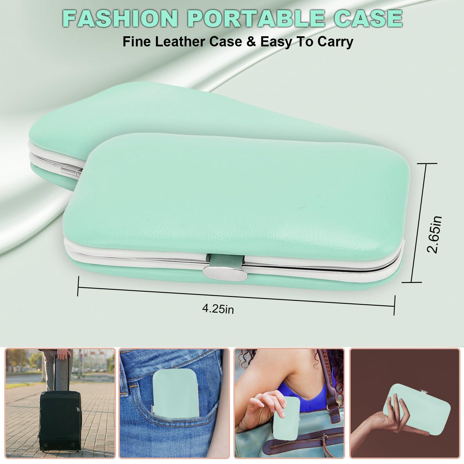 ONEHERE 9 PCS Nail Clippers, ONEHERE Premium Manicure Set, Professional Grooming Gift Kit, Pedicure Kit, Facial, Hand, Foot, Cuticle Nail Care Tools, Fingernail Clippers with Luxurious Portable Travel Case