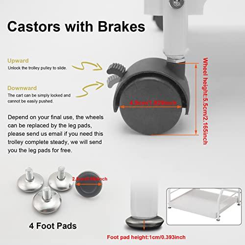 Elitzia Beauty Salon Nail Or Foot Bath Spa Portable Esthetician Trolley Cart for Foot Rest Pedicure Manicure Funiture Massage Table Salon Supplies 2 Way Use 2 Color Option Elitzia (White 2pcs)