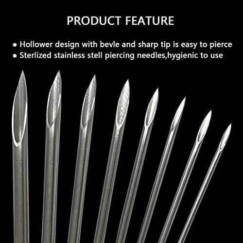 WOLAYI Piercing Needles,40PCS 13G Stainless Steel Sterile Disposable Surgical Steel Piercing Needles for Belly Navel Nipple Tongue Ear Piercing Needle(13G)