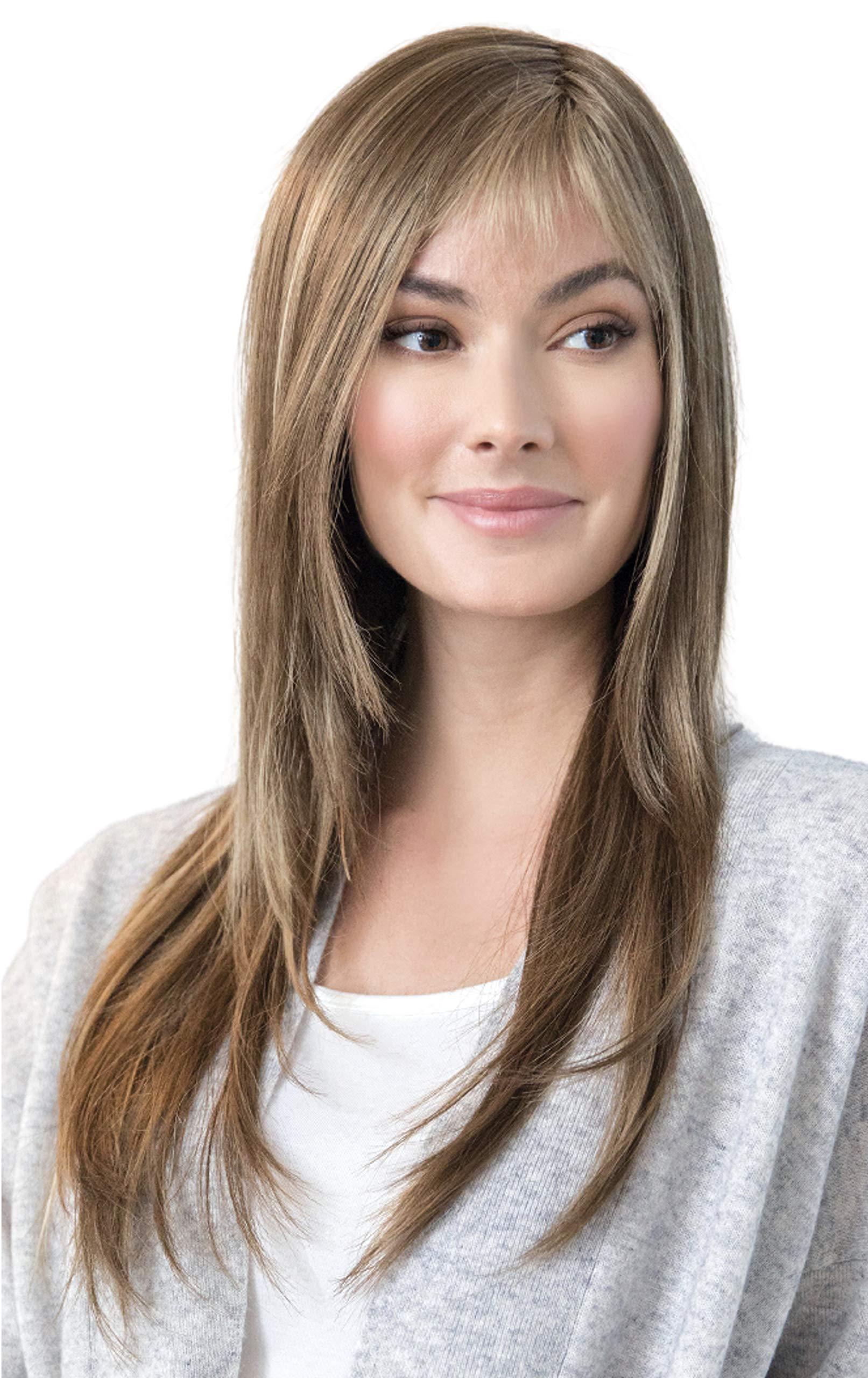 Belle of Hope Belle of Hope STEVIE Double Mono Synthetic Wig by Amore, 5PC Bundle: Wig, 4oz Mara Ray Enriched Shampoo, Conditioner, Wide Tooth Comb, and 19 Page Guide (Marble Brown)