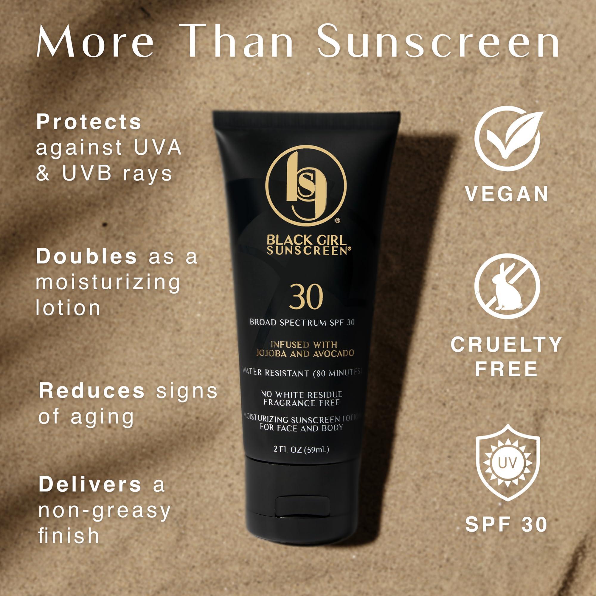 BLACK GIRL SUNSCREEN Black Girl Sunscreen - Face & Body Moisturizing Sunscreen Lotion SPF 30 for Melanin Rich Skin, Leaves no White Cast (SPF-30-4oz)