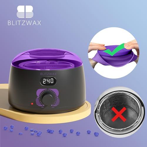 BLITZWAX BLITZWAX Waxing Kit for Women Men Digital Wax Kit Suitable for Sensitive Skin/Brazilian/Full Body/Bikini/Hair Removal Hard Wax Kit with 50 Wax Items for Home, Salon and Beginners