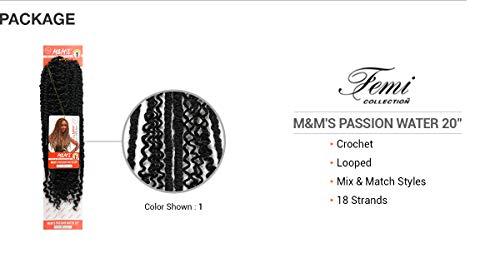 Hair Plus Femi Collection MnM'S Crochet Braids MnM'S Passion Water 20" (6-pack, T1B/BURG)