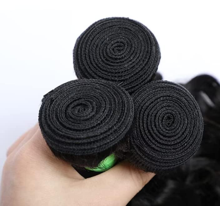 FUIBEJAE 3 Bundles Wave Hair Bundles Synthetic Hair Extensions, Unprocessed Body Wave Hair Bundles Body Wave Synthetic Hair Extensions for Black Women,8inch