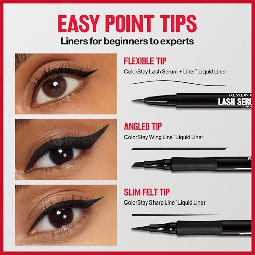 REVLON REVLON ColorStay Lash Serum + Liner, Waterproof Eyeliner, Valentine\'s Day Makeup Gifts for Women, Healthier Looking Eyelashes, Smudge-Proof Flexible Brush Tip, 001 Blackest Black