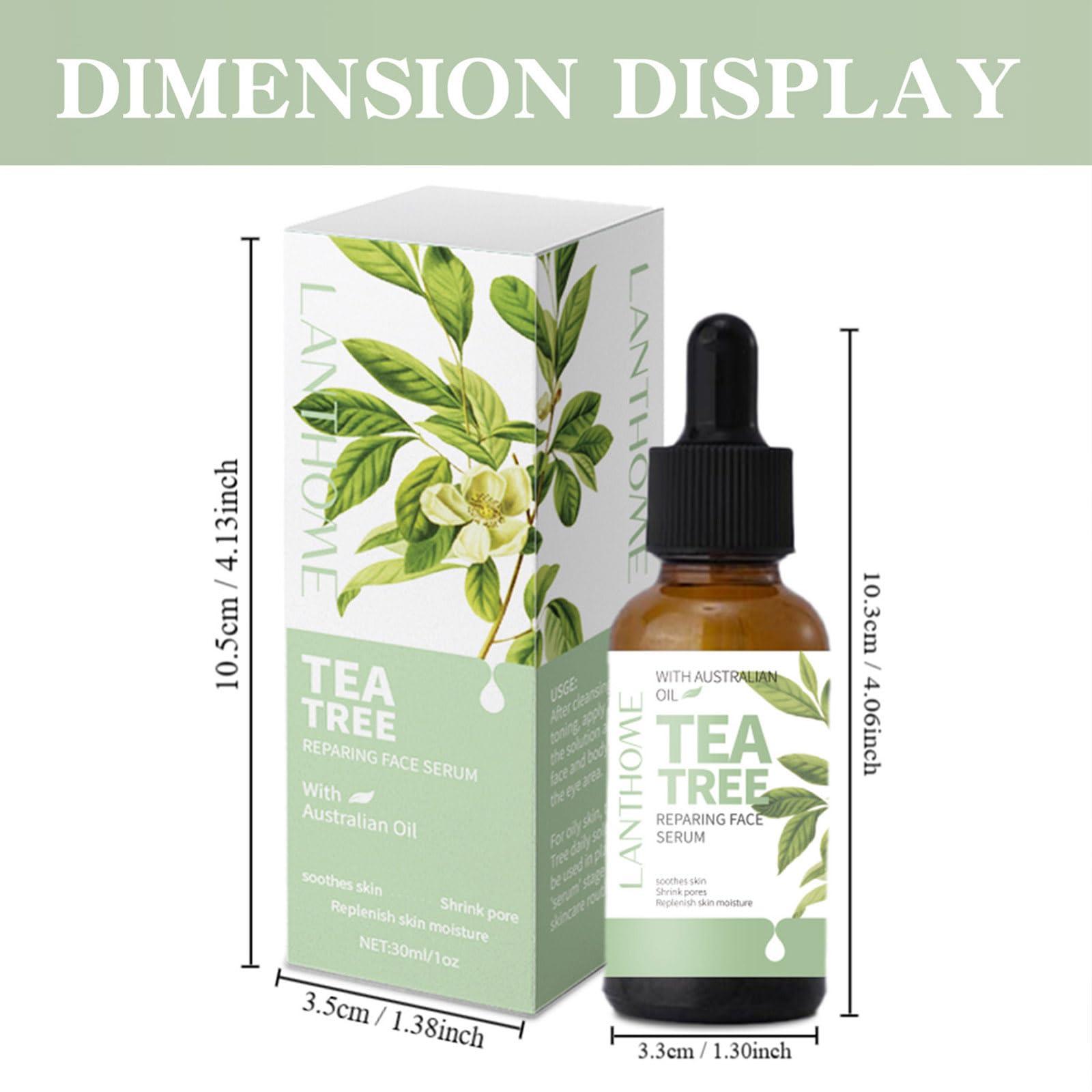 BSMKCL Tea Tree Oil Facial Serum, Acne Serum Soothing & Nourishing Non-Greasy Skin Care Serum Moisturizer Oil Control Tea Tree Serum for Face and Acne Prone Skin Redness Relief, Acne Scars, Pimples