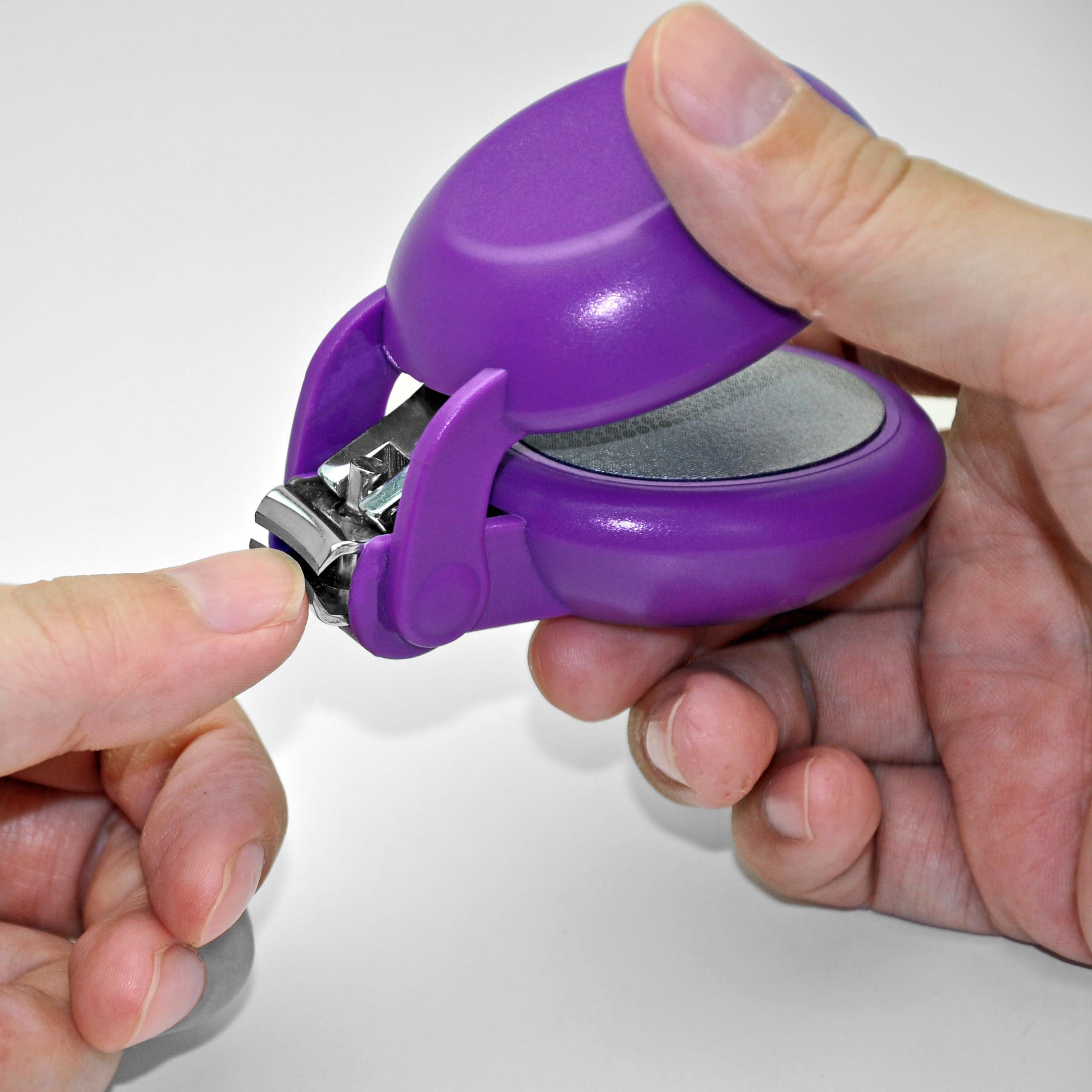 HARAC HARAC Special Needs Nail Clippers for Arthritic Hands, Senior and Kids, Adapted Nail Clipper For Fingernail and Thick Toenail, Made in JAPAN (Purple)