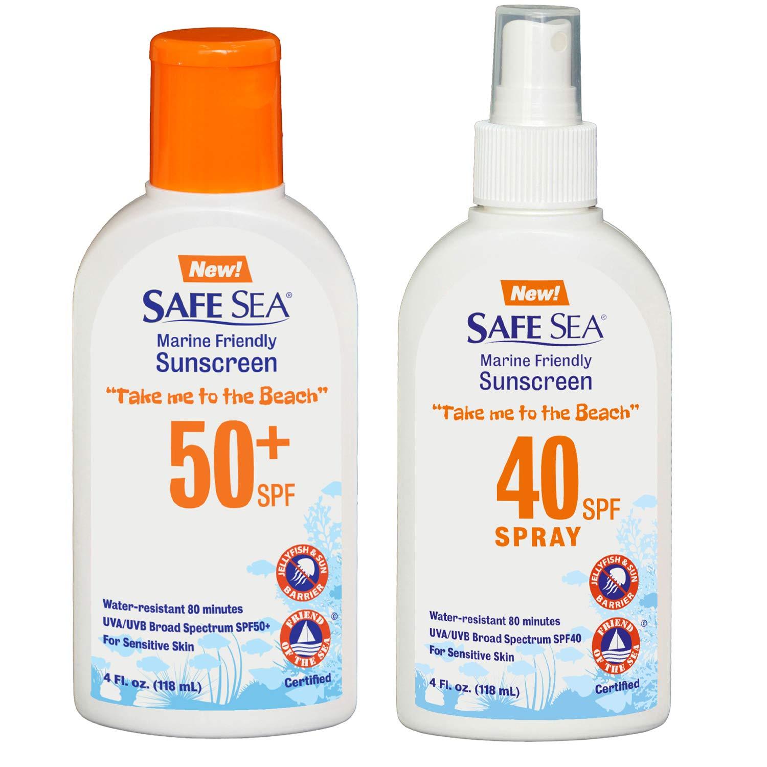 SAFE SEA Safe Sea Anti-Jellyfish Sting Protective Lotion - Sunscreen - Sunblock - Sea Lice - Jelly Fish - 50SPF Adults (SPF50 + SPF40)