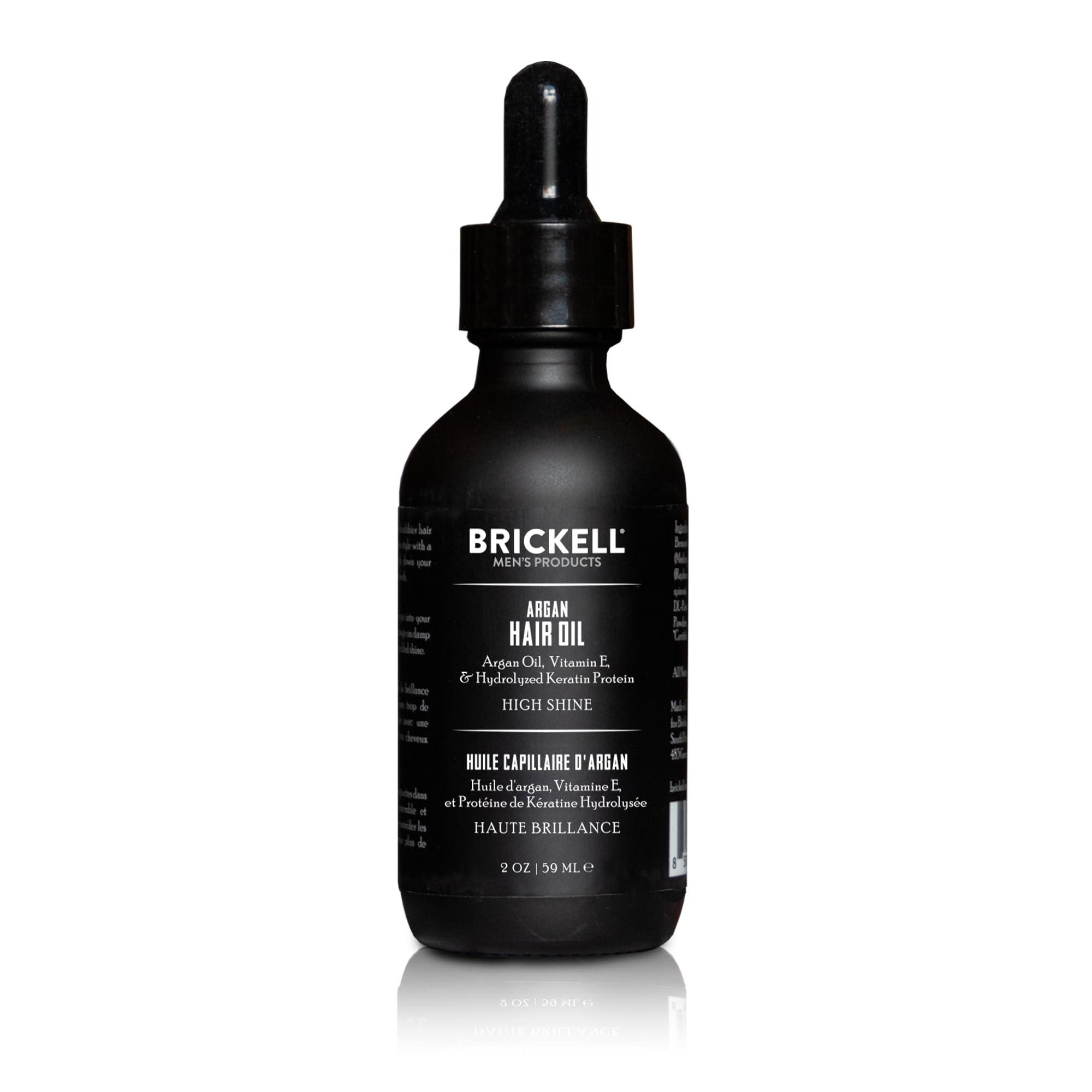 Brickell Men\'s Products Brickell Men\'s Argan Oil for Hair, Natural and Organic Hair Oil For Men, Lightweight Hair Treatment, 2 Ounce, Scented