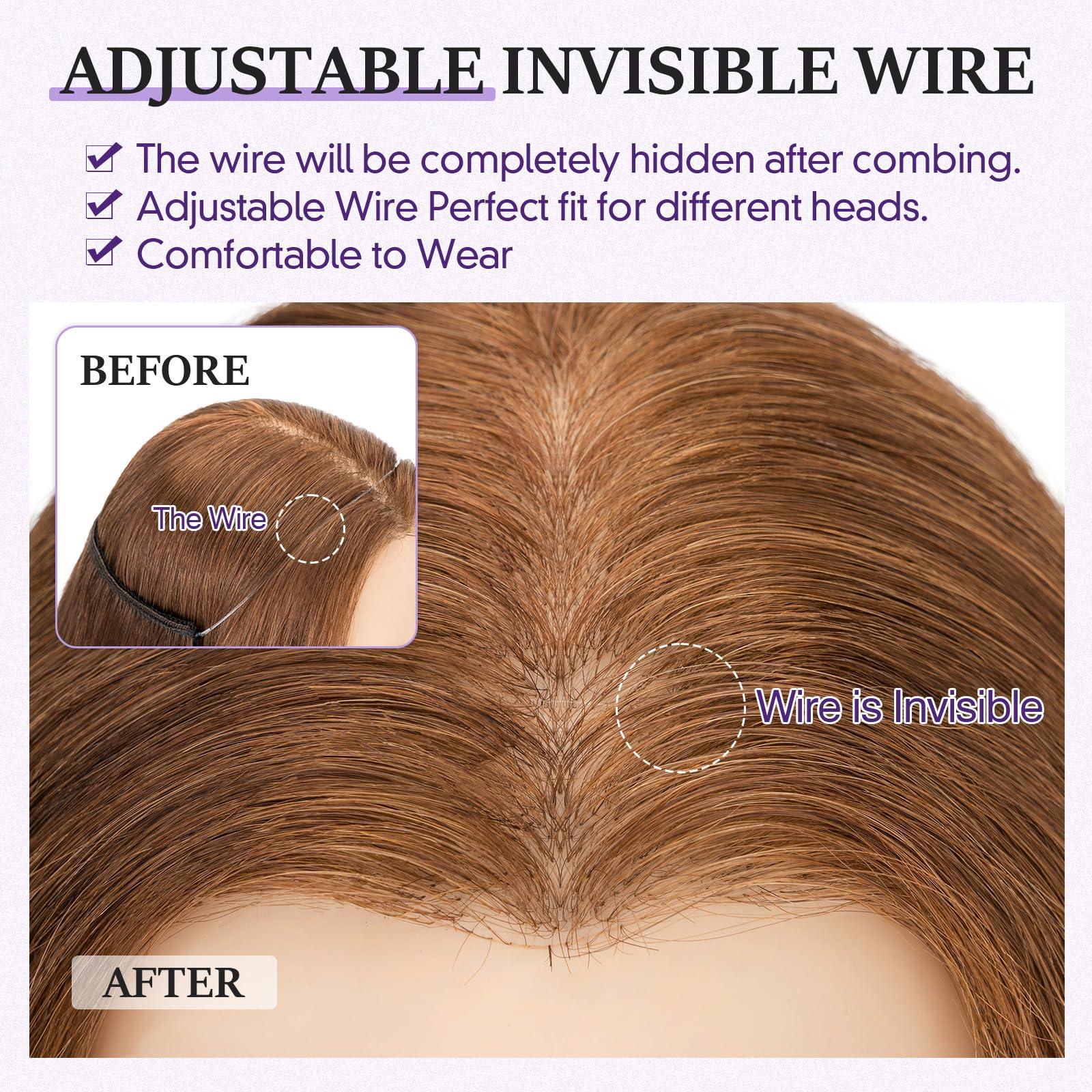 prokyvity Halo Hair Extensions Real Human Hair,Prokyvity Halo Hair Extension 100% Human Hair,Halo Extensions Real Human Hair,Human Hair Halo Extensions,Halo Hair Extension,Halo Extension 04 Medium Brown 16inch