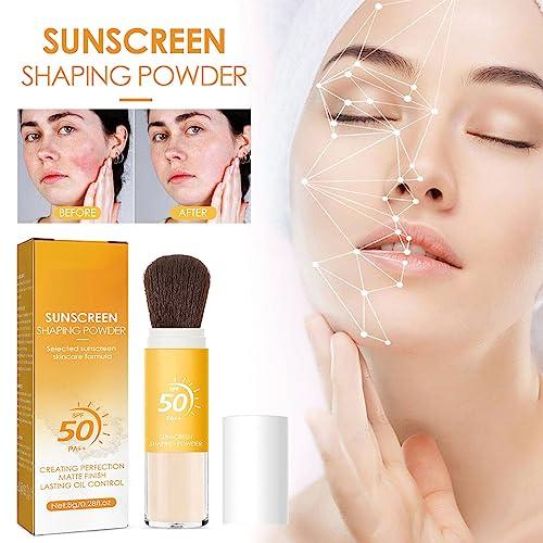 CORDYGLOW Sunscreen Setting Powder SPF 50 Loose Powder with Brush Natural Mineral Makeup Setting Powder Translucent 0.28 oz for All Skin-3PC