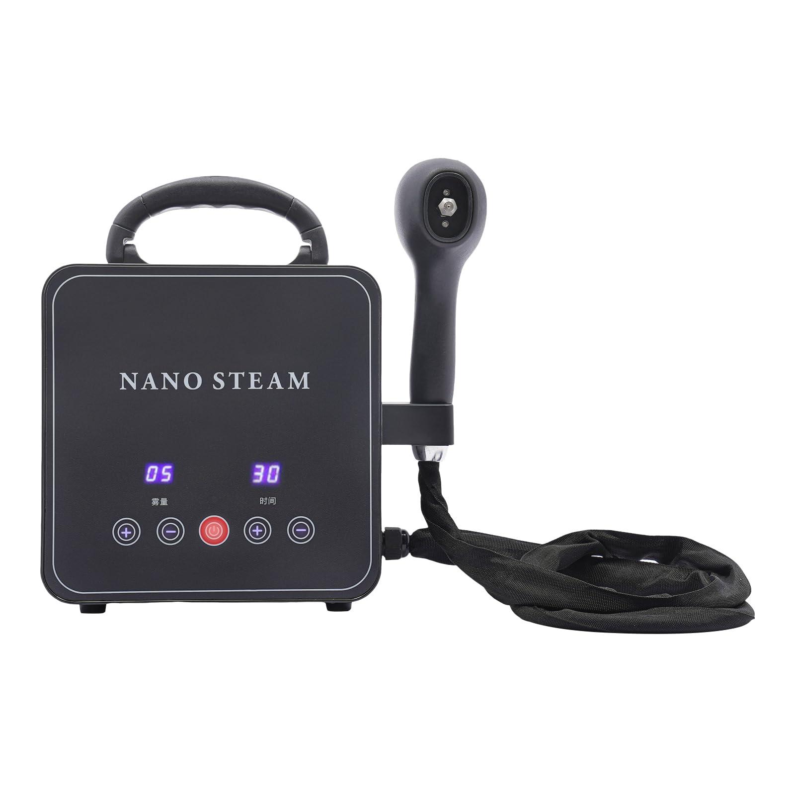 DUYIWAA Hair Steamer for Hair Portable Hair Steamer for Black Hair, Removable Nozzle Hair Steamer, Adjustable Mist & Timer, Multifunction Hair Steamer Nano Hair Steamer for Deep Conditioning