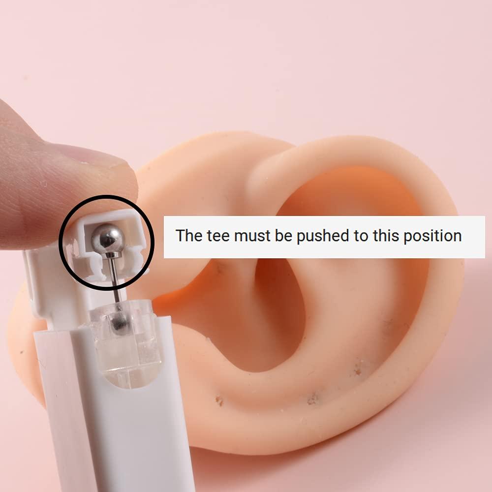 CHUANCI CHUANCI Pair Disposable Sterile Ear Piercing Unit Ear Cartilage Tragus Helix Piercing Gun NO Pain Piercer Tool Machine Choose Design (Pair 3mm Pearl)