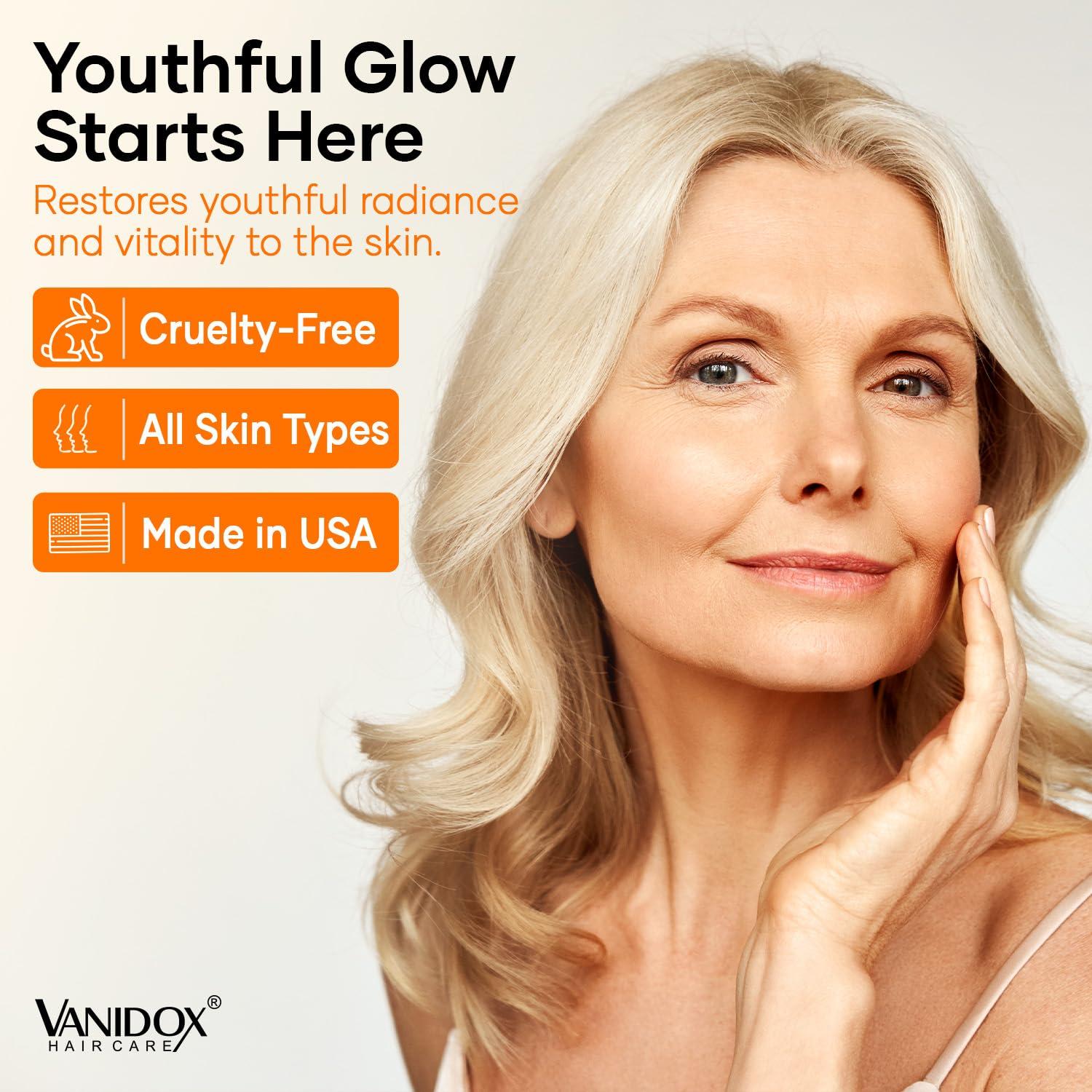 VANIDOX VANIDOX Super C Serum for Women Over 70, All-In-One Formula, Made in USA, Hydrates, Firms, Lifts, and Targets Wrinkles, Age Spots, and Fine Lines, Vitamin C Serum (1fl oz)