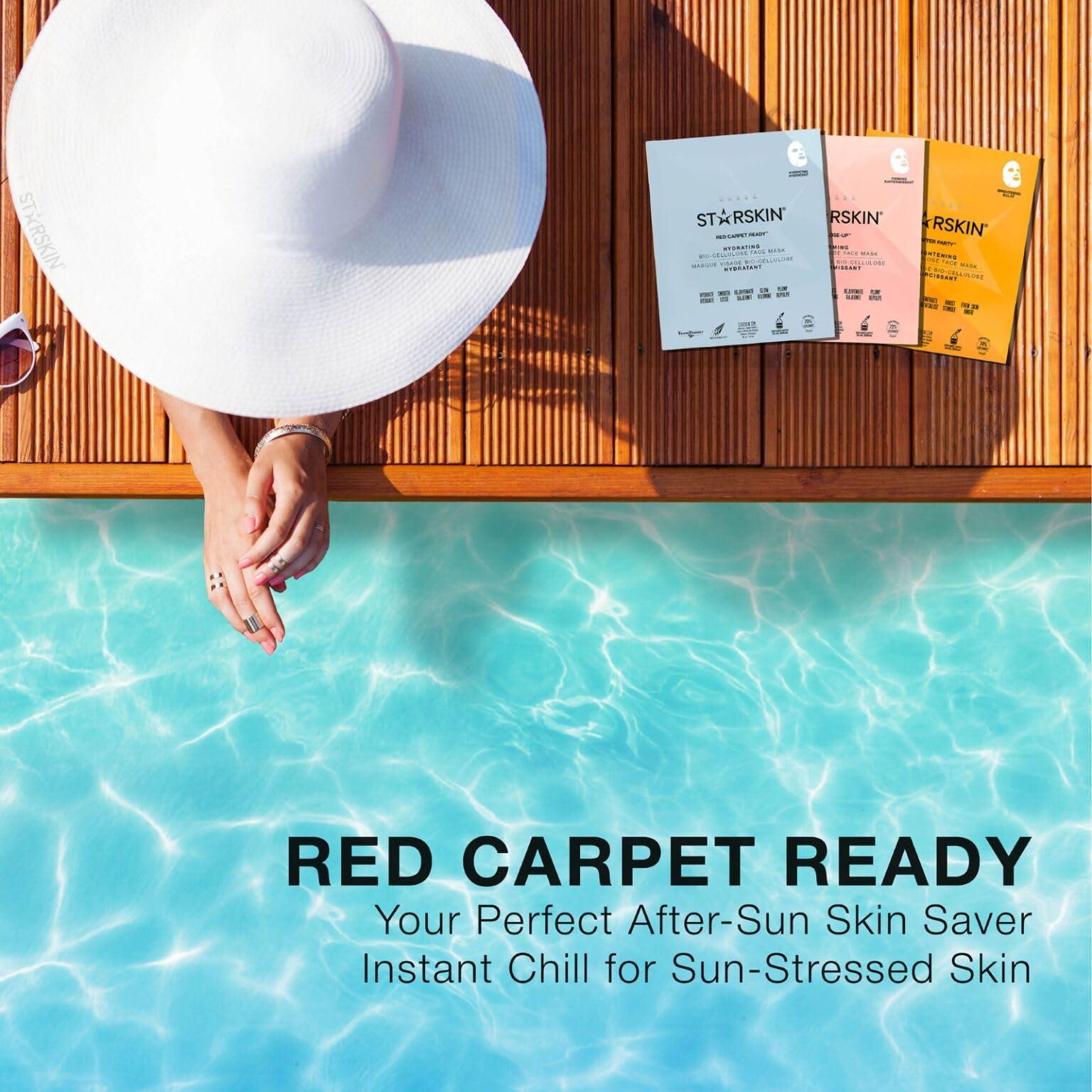 STARSKIN STARSKIN Red Carpet Ready 1x40g, Glass Skin Korean Skincare Mask, Coconut Gel Bio-Cellulose Hydrating Mask for Face, all Skin Type, Face Glow Effect, Instant Hydration, Revitalizing and Moisturizing