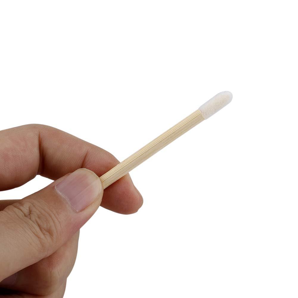 GWOKWAI GWOKWAI 100pcs Disposable Makeup Applicators Lipstick Applicators, Eco-friendly Applicator Lip Gloss Wand with Bamboo Stick Handle Lip Brushes for Lip Extension Application Makeup Kits