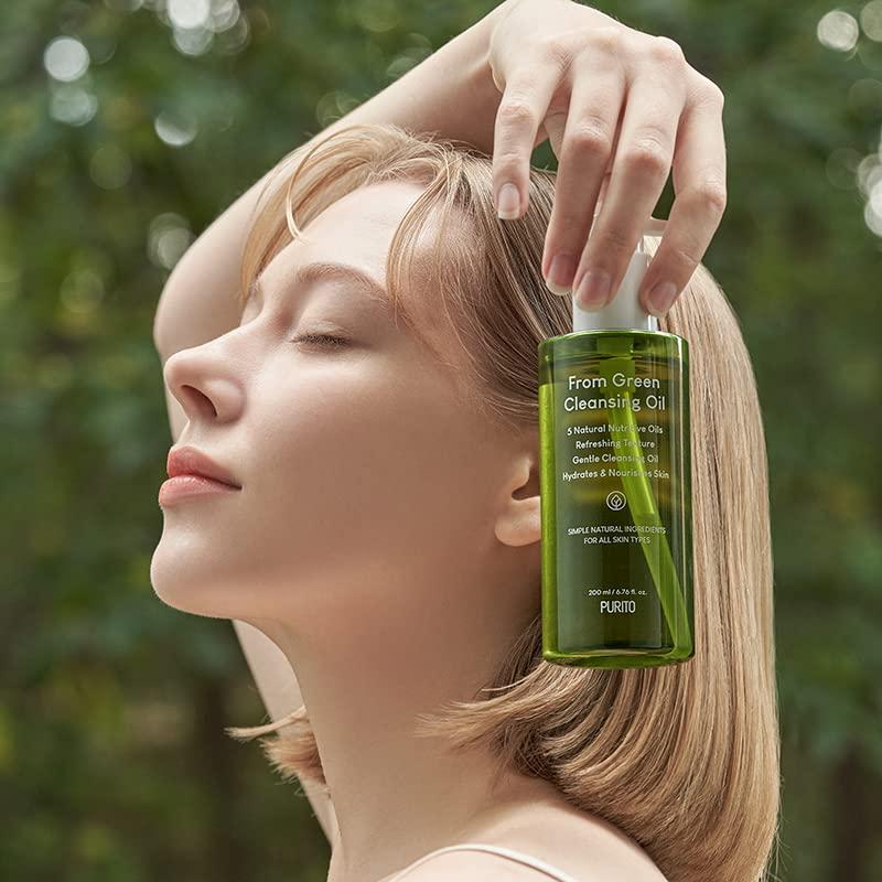 PURITO PURITO From Green Cleansing Oil 6.76 fl.oz / 200ml Gentle Facial Cleanser, Cruelty-free & Vegan, Nature-derived Oils (Renewal)