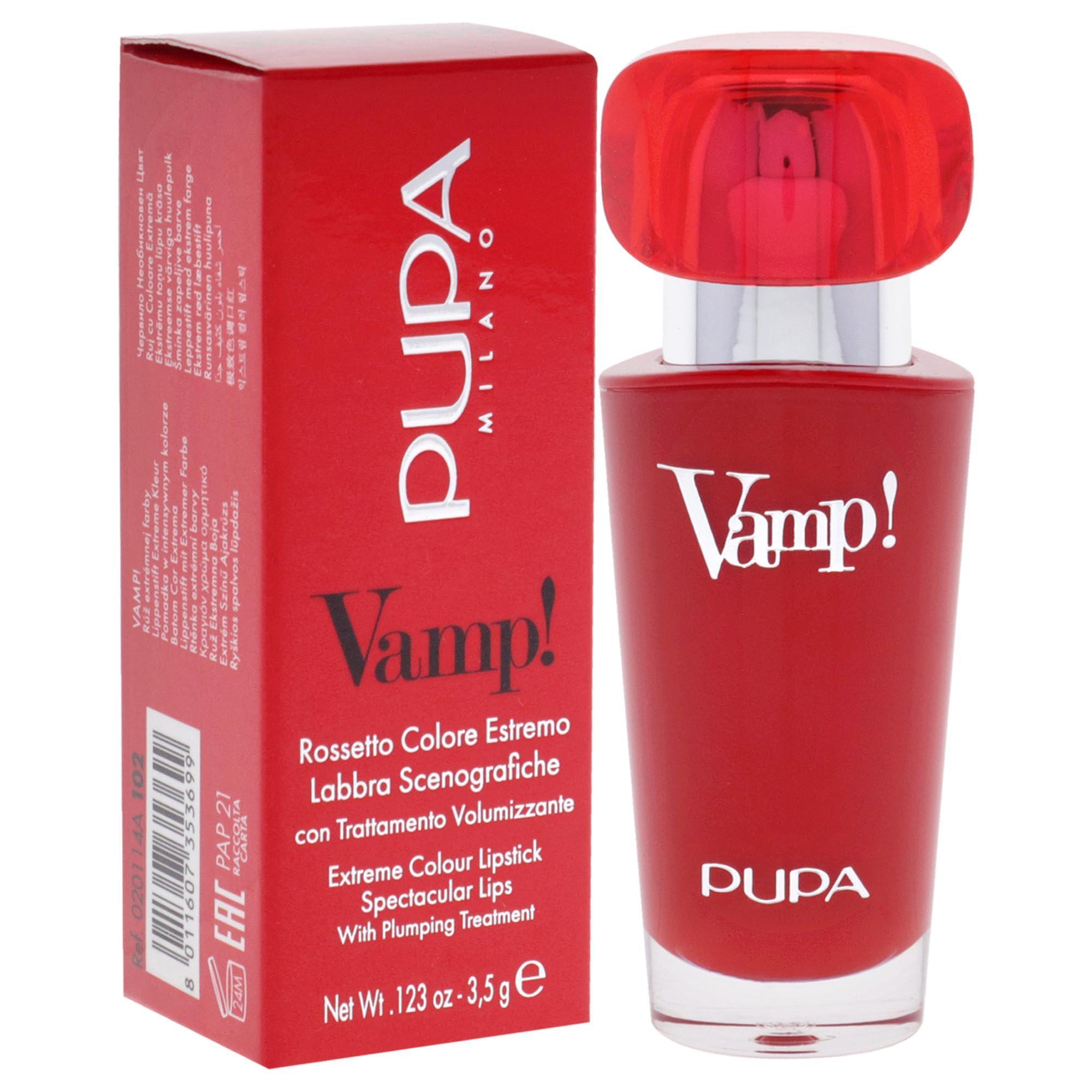 Pupa Pupa Vamp! Extreme Colour Lipstick with Plumping Treatment - 102 Rose Nude Milano for Women - 0.123 oz Lipstick