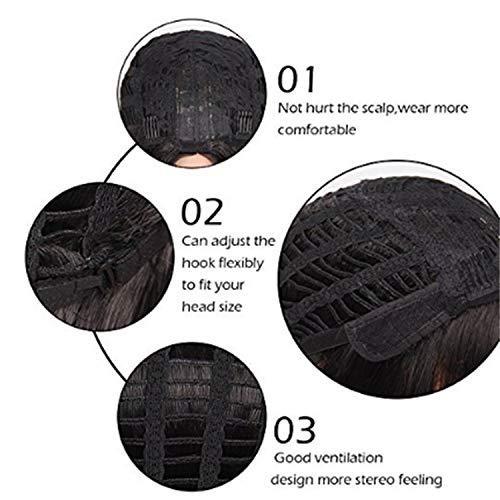 Andongnywell-Wig Andongnywell Curly Brown Wig Loose Curly Wavy Wigs Synthetic Wigs Heat Resistant Synthetic Hair Wigs (Brown,One Size,)