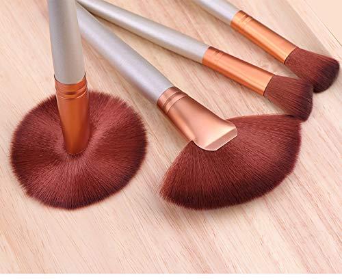 Taolivingmart Makeup Brush Set 24 Piece Professional with Portable Storage Bag, Wood Grain Texture, Soft and Durable Perfect for Travel and On-The-Go Touch Ups (Pink)