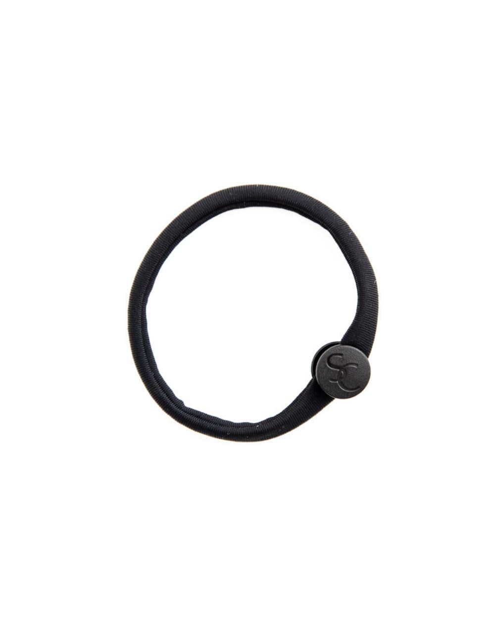 SWIRLYCURLY Snap Hair Ties for Thick, Natural, Curly Hair | No Slip, No Tension Pro Hair Tie | Strong Ponytail Holder (5 Pack, Black)