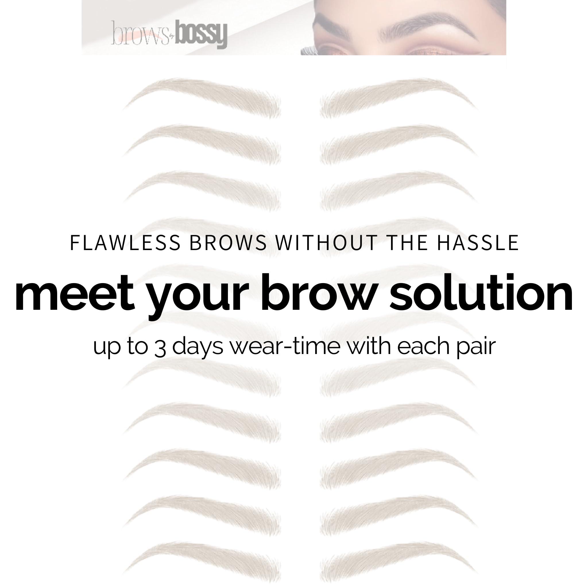 Brows by Bossy Brows by Bossy Studio & Co Temporary Eyebrow Tattoos Waterproof Eyebrow Stickers, False Tattoos Hair Like Peel Off Instant Transfer Brow upward taupe